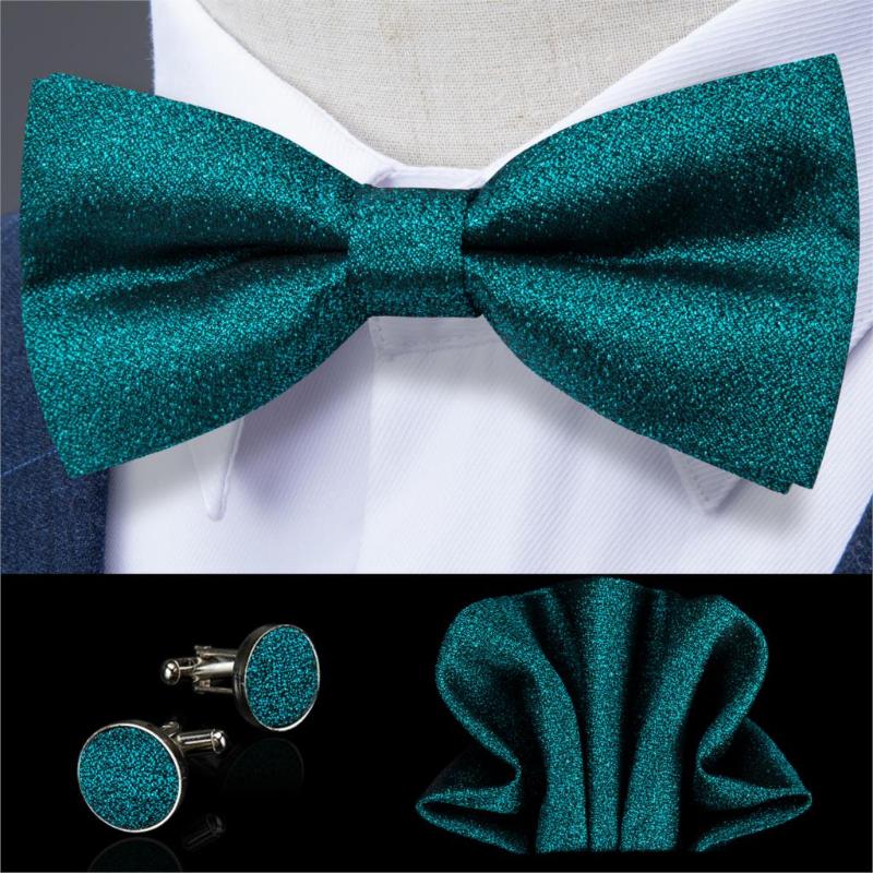Silk Solid Bow Ties Luxury Teal Green Bowtie Men's Wedding Bow Tie Pocket Square Cufflinks Set Suit Wedding Party DiBanGu LH-117
Silk Solid Bow Ties Luxury Teal Green Bowtie Men's Wedding Bow Tie Pocket Square Cufflinks Set Suit Wedding Party DiBanGu LH-117