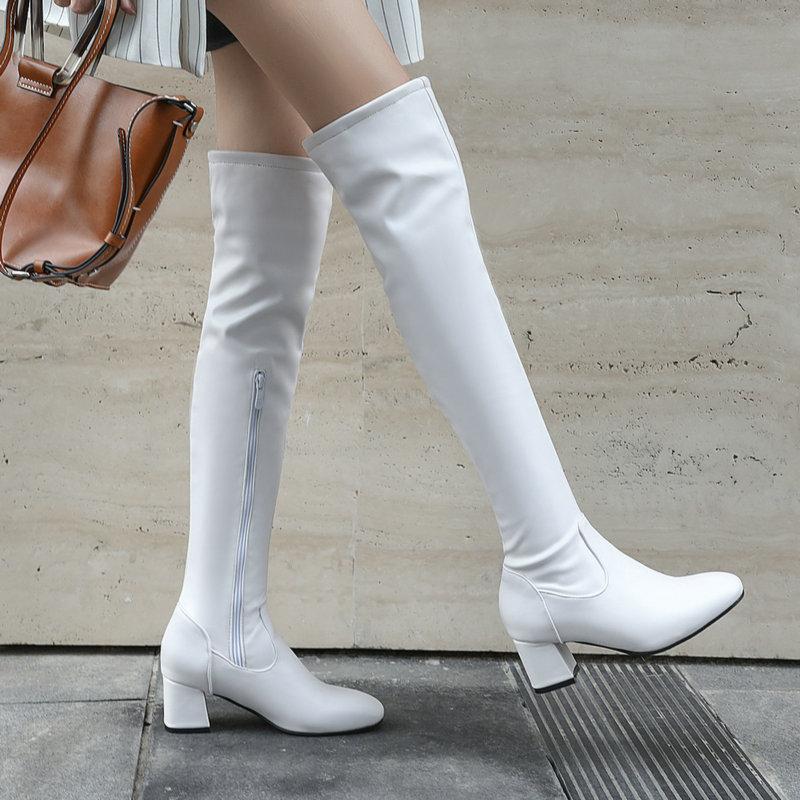 2020 Fashion Knee High Boots Women Winter Boots Square Loe Heel Long Square Toe Zipper Autumn Female Black White
2020 Fashion Knee High Boots Women Winter Boots Square Loe Heel Long Square Toe Zipper Autumn Female Black White
