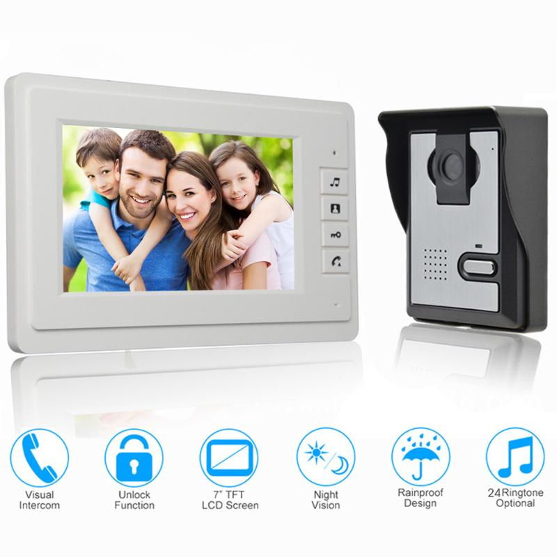 JORANK Video Doorbell 7" Color LCD Screen Two-way Talk Hands-free Door Phone Intercom Kit Waterproof IR Night Vision
JORANK Video Doorbell 7" Color LCD Screen Two-way Talk Hands-free Door Phone Intercom Kit Waterproof IR Night Vision