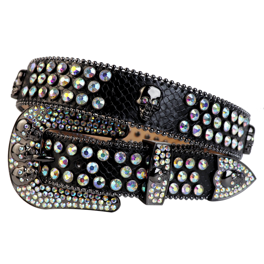 Western Cowboy Bling Crystal AB Swarovski Crystal Belt Black Snakeskin Leather Rhinestone Belt Removable Buckle for Men, Black;brown
Western Cowboy Bling Crystal AB Swarovski Crystal Belt Black Snakeskin Leather Rhinestone Belt Removable Buckle for Men, Black;brown