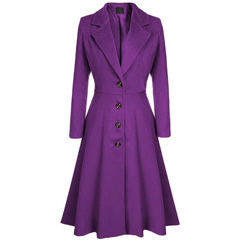 XUXI Elegant Women Mix Warm Winter Mix Long Coat Neck Back Coat A Breast Woman Office Work Swing Female Overcoat Manteau FZ764 201103