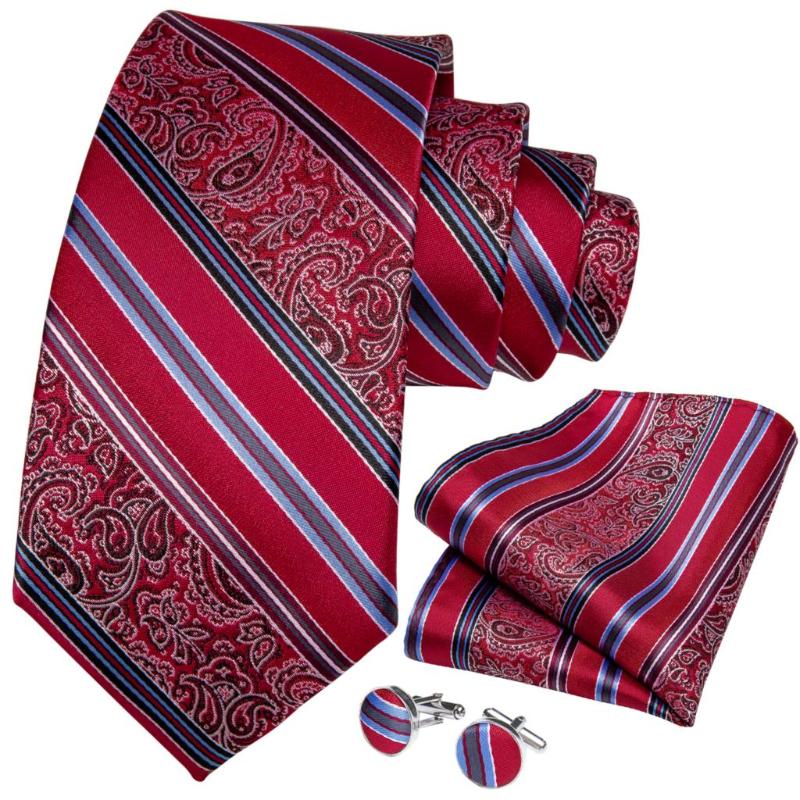 Bow Ties Quality Men Tie Red Striped Paisley Novelty Design Silk Wedding For Handky Cufflink Gift Set DiBanGu Party SJT-7343
Bow Ties Quality Men Tie Red Striped Paisley Novelty Design Silk Wedding For Handky Cufflink Gift Set DiBanGu Party SJT-7343