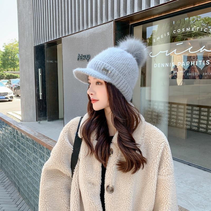 Fashion Women Winter Korean Fur Knitted Hat Cycling Cold Protection Solid Color Knitted Peaked Cap, White
Fashion Women Winter Korean Fur Knitted Hat Cycling Cold Protection Solid Color Knitted Peaked Cap, White