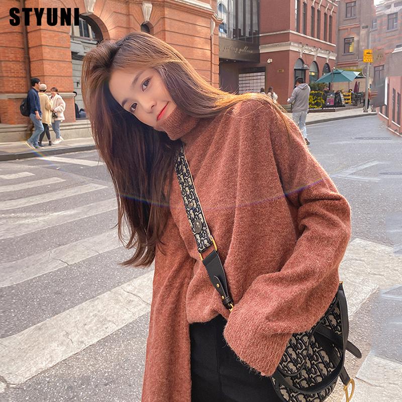 Winter net red hot style thickened turtleneck sweater female Japanese 2020 new French retro pullover sweater solid color loose, Blue
Winter net red hot style thickened turtleneck sweater female Japanese 2020 new French retro pullover sweater solid color loose, Blue