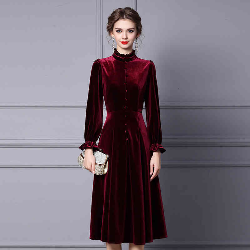 Casual Dresses Zhili bottomed dress women' winter high-grade stand collar long sleeve medium length with coat skirt U06M, Wine
Casual Dresses Zhili bottomed dress women' winter high-grade stand collar long sleeve medium length with coat skirt U06M, Wine