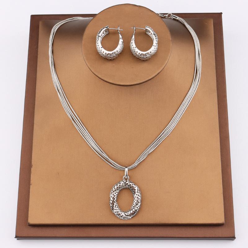 Earrings & Necklace Jewelry Sets Of Women Multiple Chains Pendant Round-Ring Hollow Out Pierced Hoop Shape Bridal Wedding Gifts, As pic
Earrings & Necklace Jewelry Sets Of Women Multiple Chains Pendant Round-Ring Hollow Out Pierced Hoop Shape Bridal Wedding Gifts, As pic