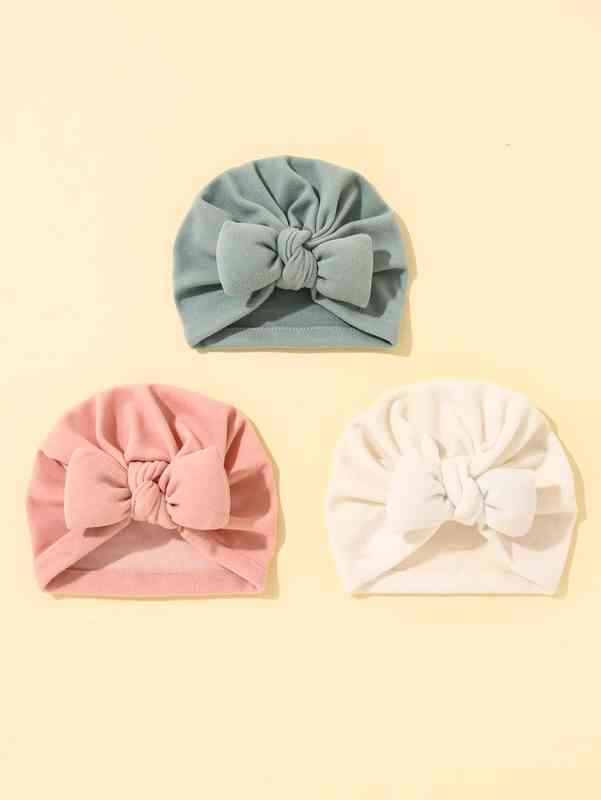 3pcs Baby Bow Decor Hat SHE01
