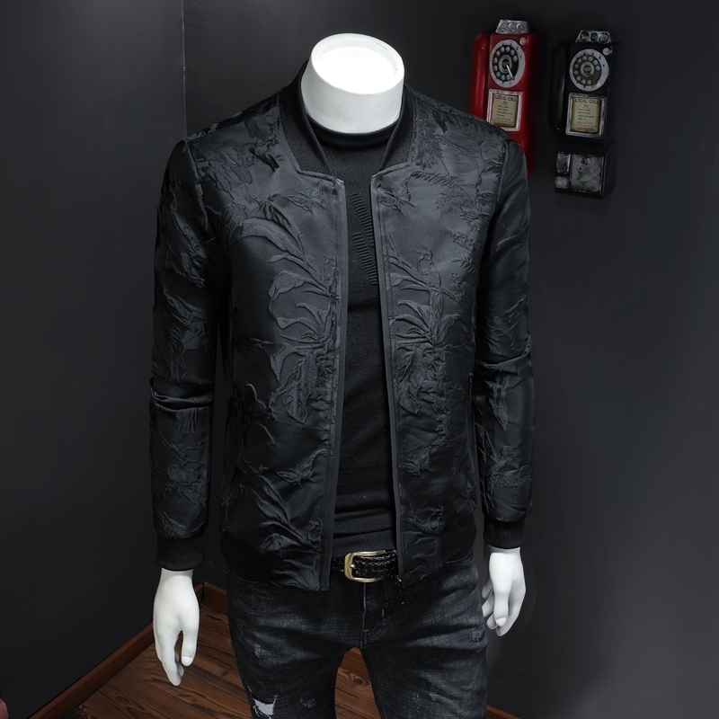 Paisely Floral Jacket Men Vintage Business Bomber Jacquard Jacket Men Fall Windbreaker Clothes Vintage Jacket Coat 4XL 201119