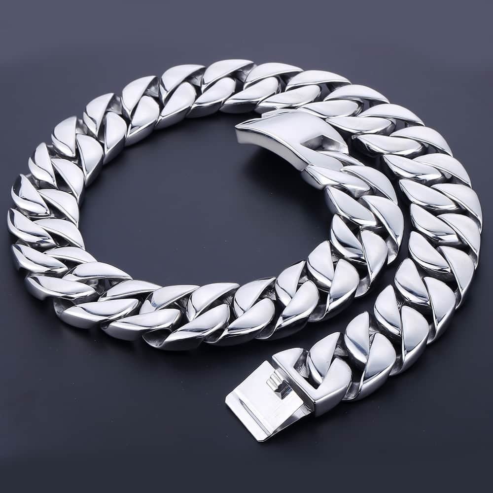 31mm 316L Stainless Steel Mens Boys Super Heavy Silver Color Chain Curb Necklace Wholesale Gift Jewelry LHN35 201013