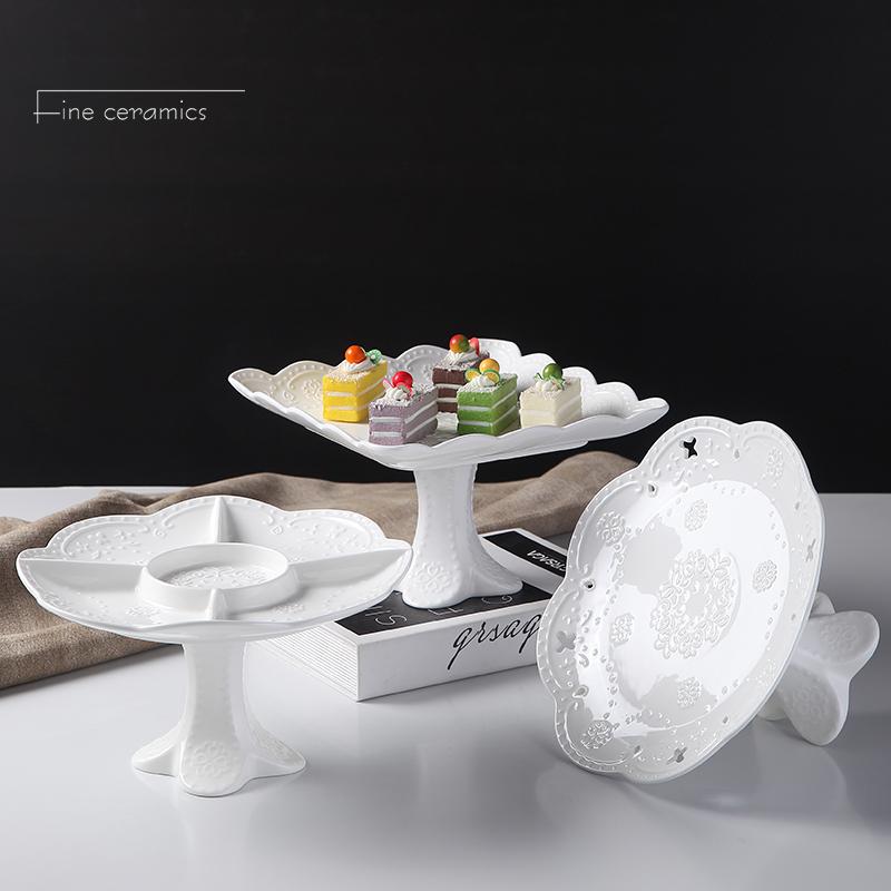 Plain white embossed porcelain cake stand plate, ceramic fruit stand for wedding, party buffet snack serving, candy holder dish
Plain white embossed porcelain cake stand plate, ceramic fruit stand for wedding, party buffet snack serving, candy holder dish