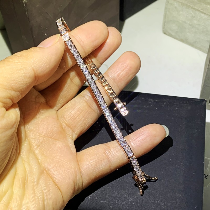 Choucong 2021 New Arrival Sparkling Jewelry Sterling Sier&Gold Fill Popular Princess White Topaz Women Wedding Bracelet Gift