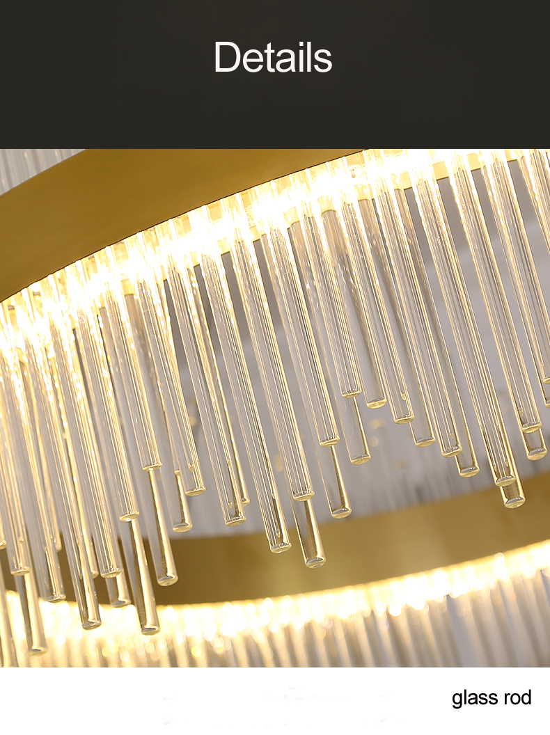 Modern Crystal Chandelier LED Light American Round Chandeliers Lights Fixture Restaurant Lobby Hall Living Room Bedroom Home Indoor Lighting
