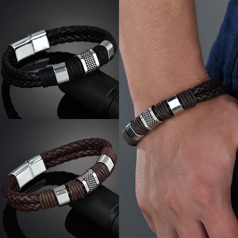 Charm Bracelets 1PC Punk Zinc Alloy Weave Leather Knit Black Brown PU Men Boys Bracelet Graceful Exquesite Unique Gifts Wedding Seaside
Charm Bracelets 1PC Punk Zinc Alloy Weave Leather Knit Black Brown PU Men Boys Bracelet Graceful Exquesite Unique Gifts Wedding Seaside