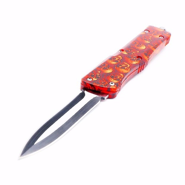 Mict A16 red skull automatic auto double action tactical hunting autotf pocket folding fixed blade knives xmas gift knives
Mict A16 red skull automatic auto double action tactical hunting autotf pocket folding fixed blade knives xmas gift knives