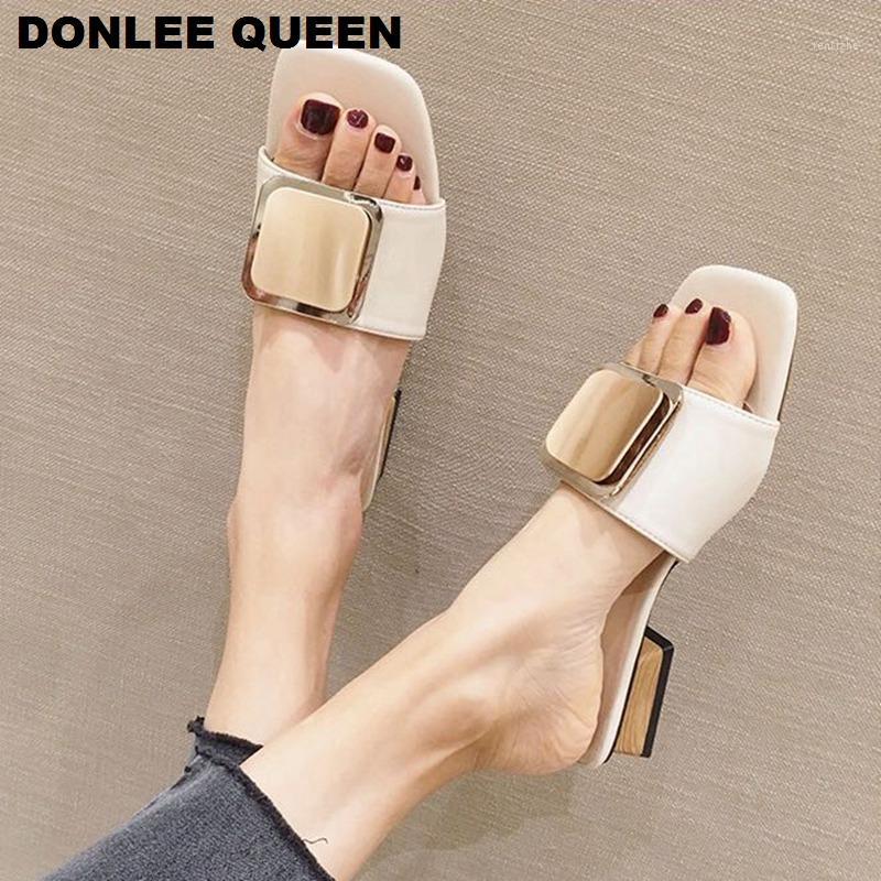 Women Slippers Slip On Slides Low Heel Sandals Metal Buckle Slipper Wooden Block Heels Summer Shoes Women femmes sandales mujer1, Black round buckle
Women Slippers Slip On Slides Low Heel Sandals Metal Buckle Slipper Wooden Block Heels Summer Shoes Women femmes sandales mujer1, Black round buckle