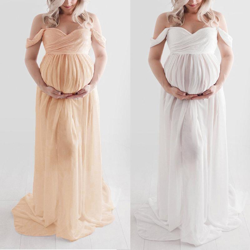 Fashion Maternity Dresses Clothes Women Off Shoulder Pregnants Pography Ruffled Nursing Long Dress Pregnancy, White
Fashion Maternity Dresses Clothes Women Off Shoulder Pregnants Pography Ruffled Nursing Long Dress Pregnancy, White