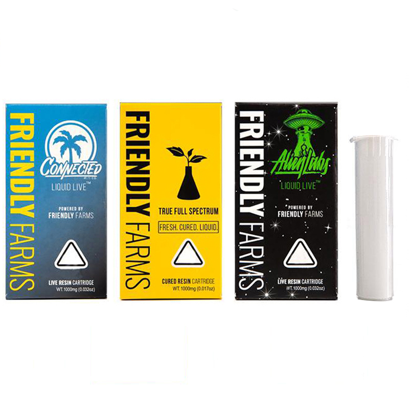 Friendly Farm Packages For Vape Cartridges Only Empty Packaging Live Resin Yellow Blue Black Aliens Paper Box Plastic Tubes Lables Sticker
Friendly Farm Packages For Vape Cartridges Only Empty Packaging Live Resin Yellow Blue Black Aliens Paper Box Plastic Tubes Lables Sticker