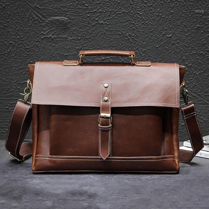 Crazy horse PU Leather Briefcase Men Vintage Laptop Handbag Women Large Tote Business office Shoulder Bags Male Retro Travel bag1, Brown
Crazy horse PU Leather Briefcase Men Vintage Laptop Handbag Women Large Tote Business office Shoulder Bags Male Retro Travel bag1, Brown
