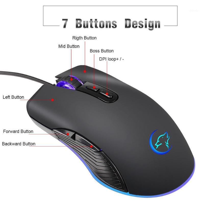 Wired Gaming Mouse 7 Buttons Design 4 Colors Lighting Mouse 4 Modes Adjustable Dpi for PC Laptop1
Wired Gaming Mouse 7 Buttons Design 4 Colors Lighting Mouse 4 Modes Adjustable Dpi for PC Laptop1