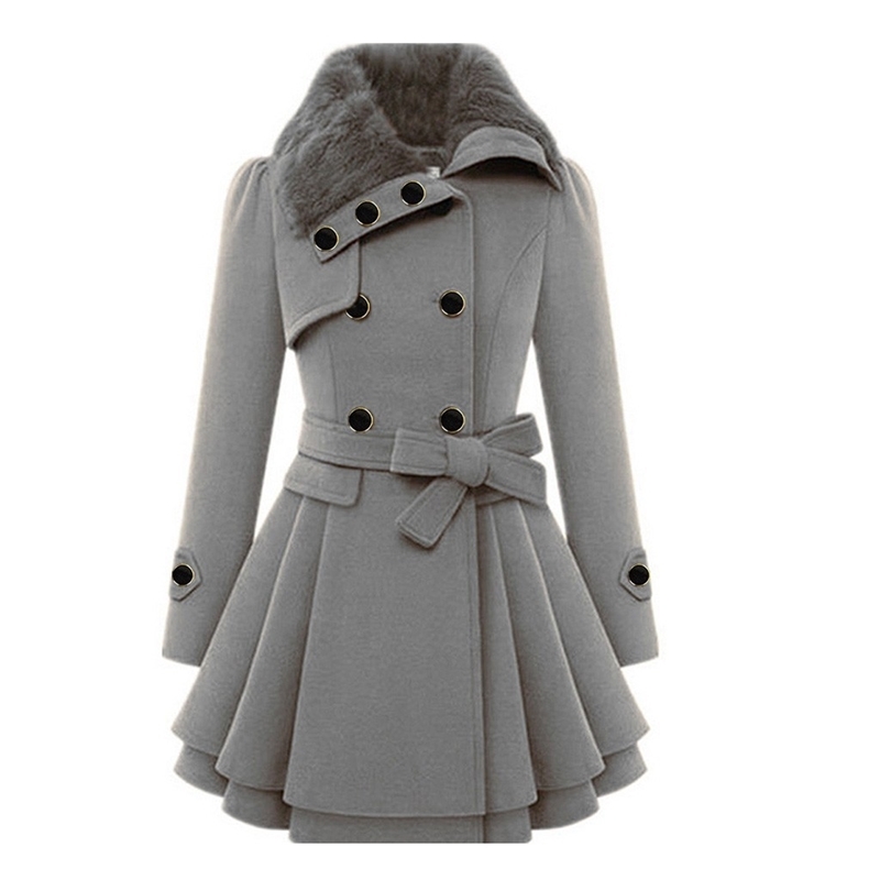 Button Closure Asymmetrical Hem Cloak Parka Women Windbreaker Winter Warm Long Sleeve Hooded Coat Casual Jackets Female Outwear 201019