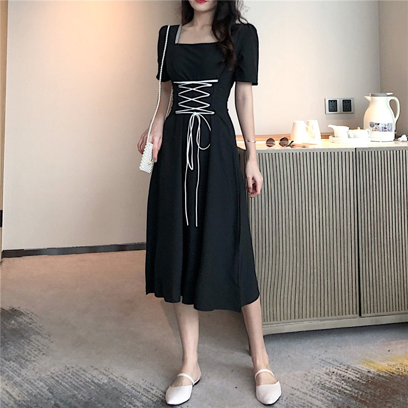 2021 New Back Dressed with a Square Neck Nwomen Elegant Lace Up Skinny Mid-length Women's High Waist Black Dress OTHX, Green.
2021 New Back Dressed with a Square Neck Nwomen Elegant Lace Up Skinny Mid-length Women's High Waist Black Dress OTHX, Green.