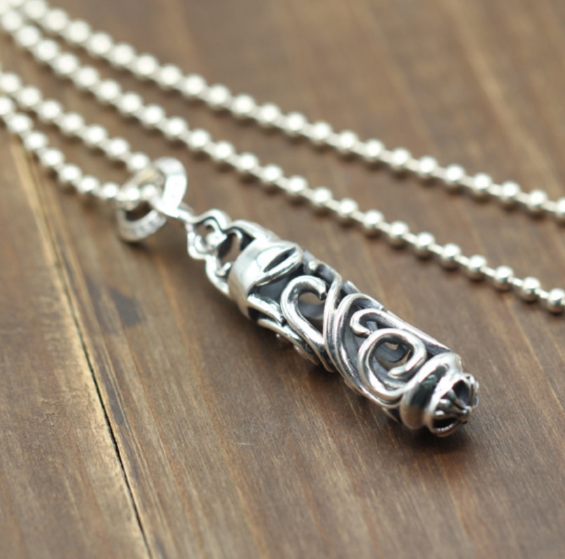 New vintage 925 sterling silver designer jewelry American European antique silver handmade hollow scroll pendants without chain
