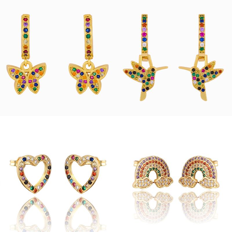 Butterfly Hummingbird Hanging Hoop Earrings Jewelry for Women Gold Color Heart Rainbow Palm Earrings jewelry 2021 New Ornaments
Butterfly Hummingbird Hanging Hoop Earrings Jewelry for Women Gold Color Heart Rainbow Palm Earrings jewelry 2021 New Ornaments