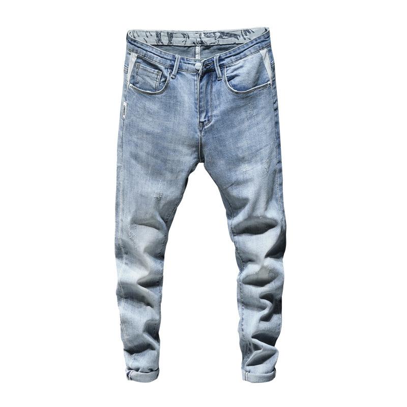 LEOSOXS Spring Summer Fashion Jeans Men Full Length Light Blue Solid Color Casual Distressed Pencil Pants Denim Slim Cowboy Male
LEOSOXS Spring Summer Fashion Jeans Men Full Length Light Blue Solid Color Casual Distressed Pencil Pants Denim Slim Cowboy Male