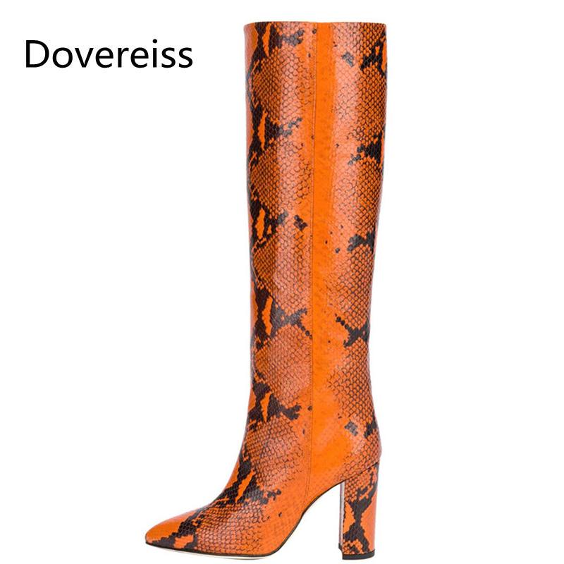 Dovereiss Fashion Women's Shoes Winter new Pointed Toe Chunky heels Sexy Elegant Snakeskin new Knee high boots big size 48, Apricot snake
Dovereiss Fashion Women's Shoes Winter new Pointed Toe Chunky heels Sexy Elegant Snakeskin new Knee high boots big size 48, Apricot snake