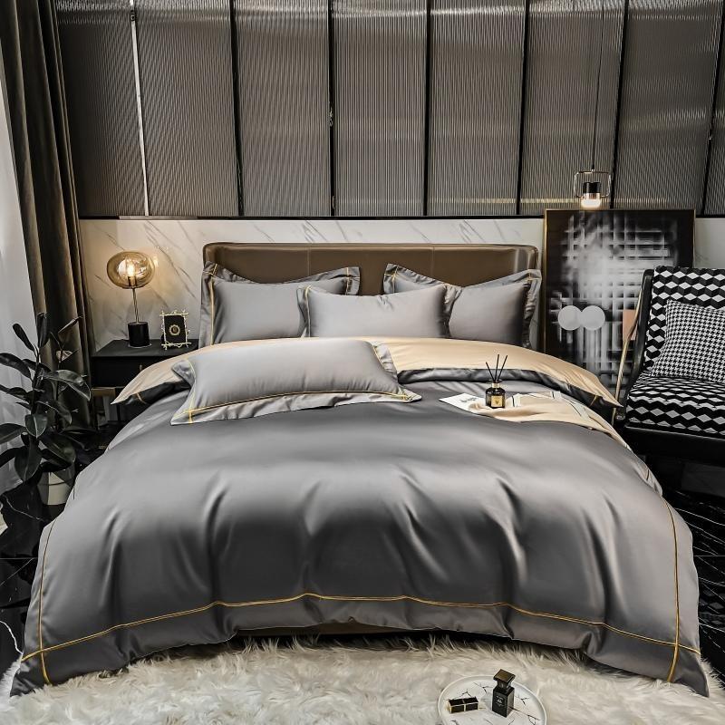 Ultra Soft Ribbon Border 4Pcs Bedding Duvet Cover Set Queen King Luxurious Egyptian Cotton Comforter Cover Bed Sheet Pillowcases, Color 7
Ultra Soft Ribbon Border 4Pcs Bedding Duvet Cover Set Queen King Luxurious Egyptian Cotton Comforter Cover Bed Sheet Pillowcases, Color 7