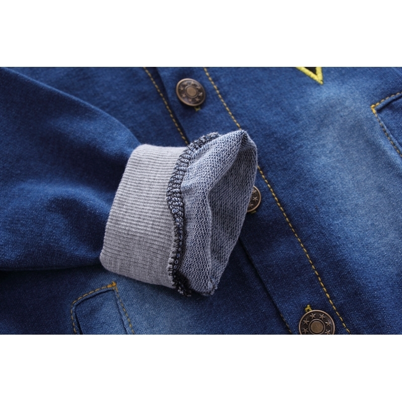 new two-piece casual letter printed Baby boy clothes denim cardigan suit LJ201023