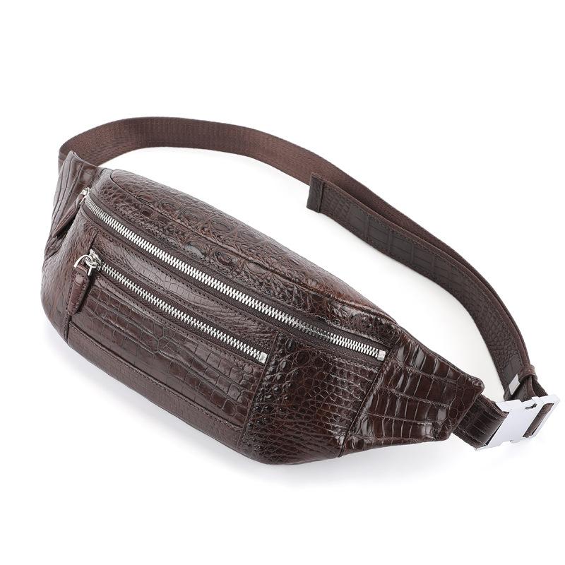 Genuine Crocodile Belly Skin Zipper Closure Men's Small Casual Waist Packs Real Alligator Leather Male Chest Bag Messenger Bag, Black
Genuine Crocodile Belly Skin Zipper Closure Men's Small Casual Waist Packs Real Alligator Leather Male Chest Bag Messenger Bag, Black