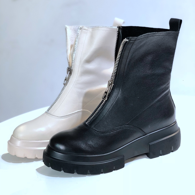 2021 New Women's Shoes Genuine Handmade Fashion Cow Front Platform Short 2-color Black Boots 5QC8, Beige-autumn
2021 New Women's Shoes Genuine Handmade Fashion Cow Front Platform Short 2-color Black Boots 5QC8, Beige-autumn