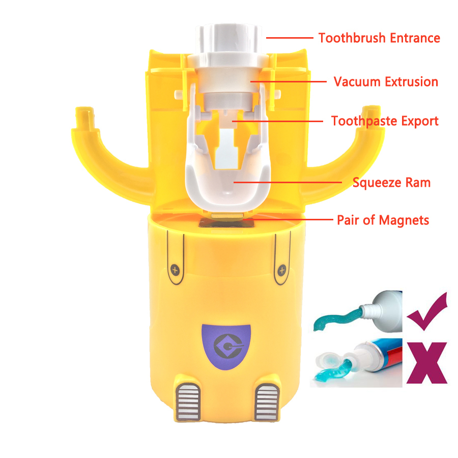 Children's Automatic toothpaste dispenser bathroom accessories Toothpaste Squeezer Toothbrush Holder Products Creative LJ201204