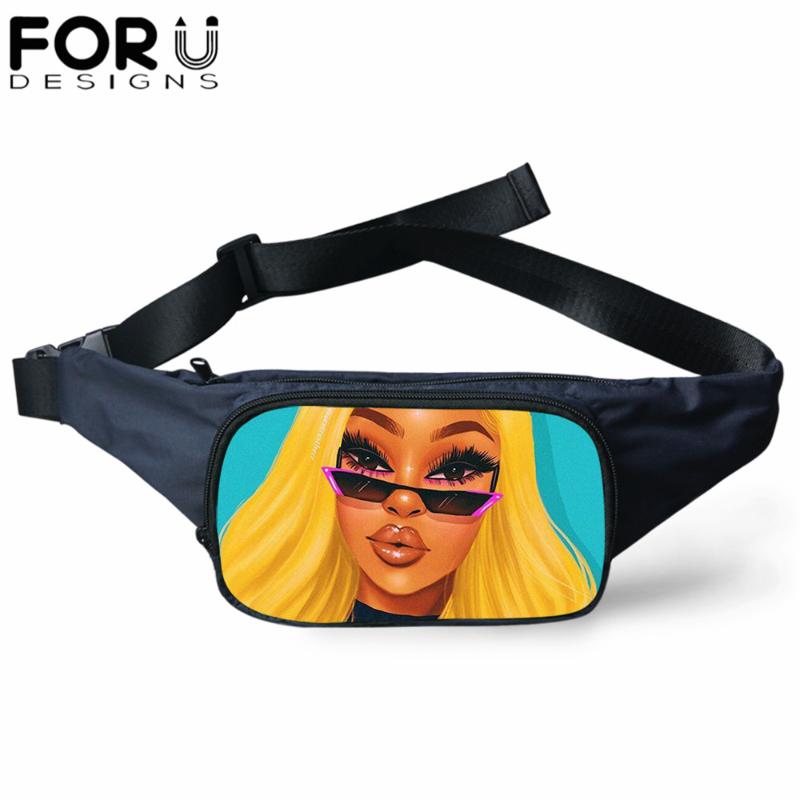 Forudesigns Melanin Princess Black Art Waist Bags Women Banana Casual Fanny Packs Small Purse Fashion Crossbody Bags sac a main, Sky blue
Forudesigns Melanin Princess Black Art Waist Bags Women Banana Casual Fanny Packs Small Purse Fashion Crossbody Bags sac a main, Sky blue