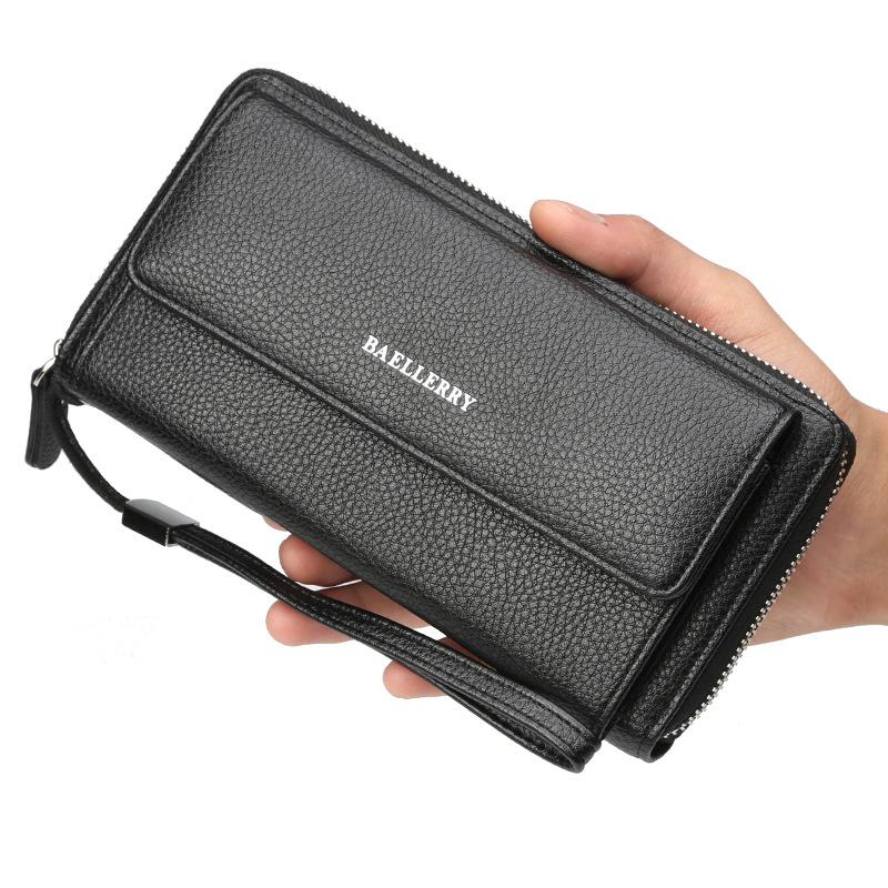 baellerry men's long wallet large-capacity zipper clutch bag lychee pattern multi-card position clutch, Black
baellerry men's long wallet large-capacity zipper clutch bag lychee pattern multi-card position clutch, Black