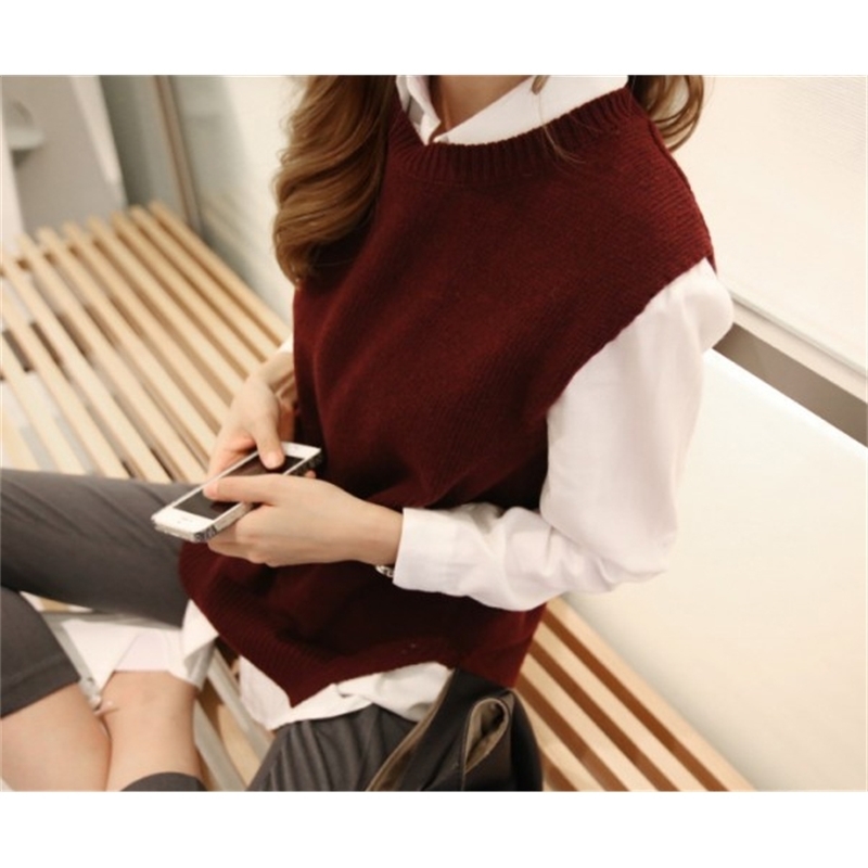 TAILOR SHEEP women vest waistcoat jacket women sweater loose vest oneck pullover big yards wool vest female hedging 201031