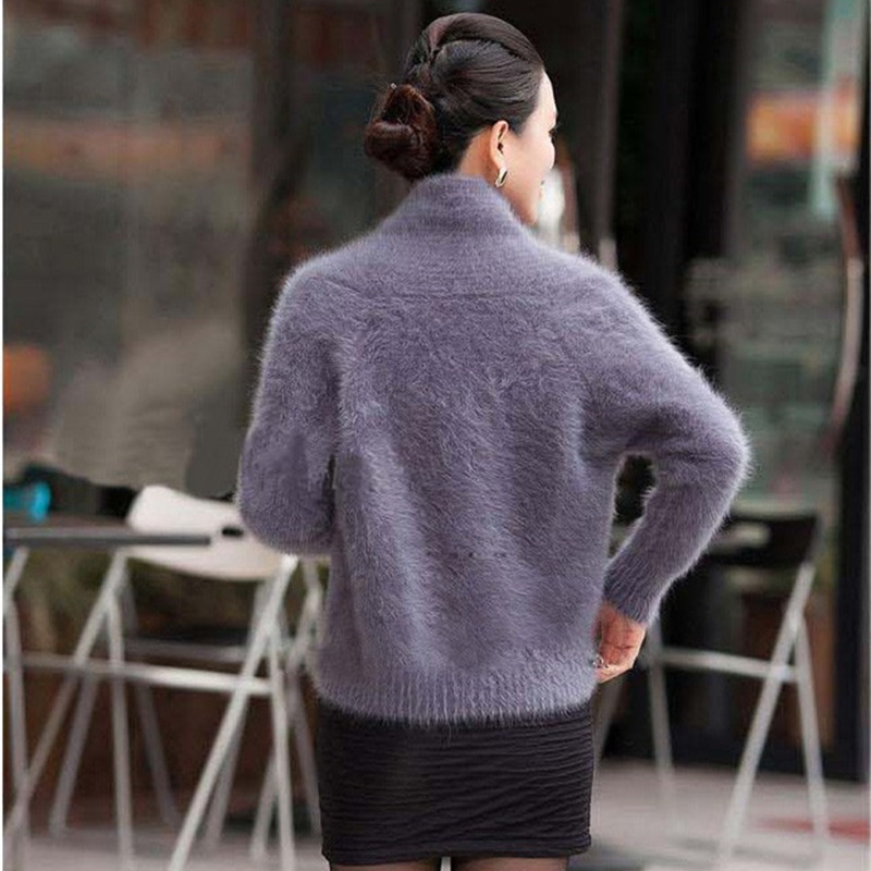 Real Mink Cashmere Sweater Women Pure Mink Cashmere Knit Cardigan Winter 100% Mink Cashmere Cool Coat Fur Jacket 201222