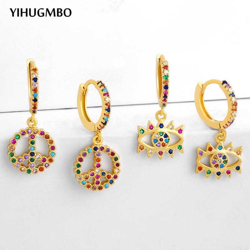 YIHUGMBO Boho Colorful CZ Hoop Earrings Women Peace Tortoise Elephant Eyes Pendants Dangle Jewelry Wedding Earring Party Jewelry
YIHUGMBO Boho Colorful CZ Hoop Earrings Women Peace Tortoise Elephant Eyes Pendants Dangle Jewelry Wedding Earring Party Jewelry