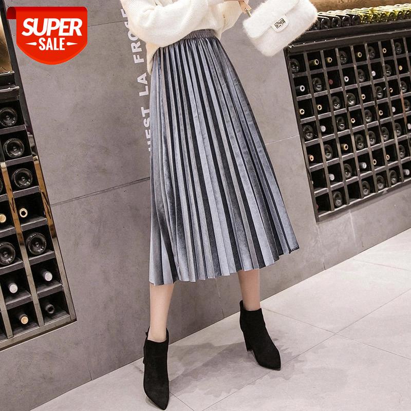 Autumn Winter Velvet Skirt High Waisted Skinny Large Swing Long Pleated Skirts Metallic Plus Size 3XL Midi Saia #l281, White;black
Autumn Winter Velvet Skirt High Waisted Skinny Large Swing Long Pleated Skirts Metallic Plus Size 3XL Midi Saia #l281, White;black