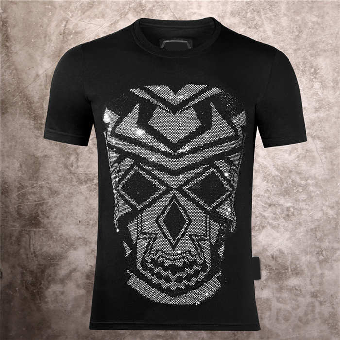 German fashion brand PP machine skull head printing hot drill men's printing Phillip plain casual round neck slim thin short sleeve T-shirt, White;black
German fashion brand PP machine skull head printing hot drill men's printing Phillip plain casual round neck slim thin short sleeve T-shirt, White;black