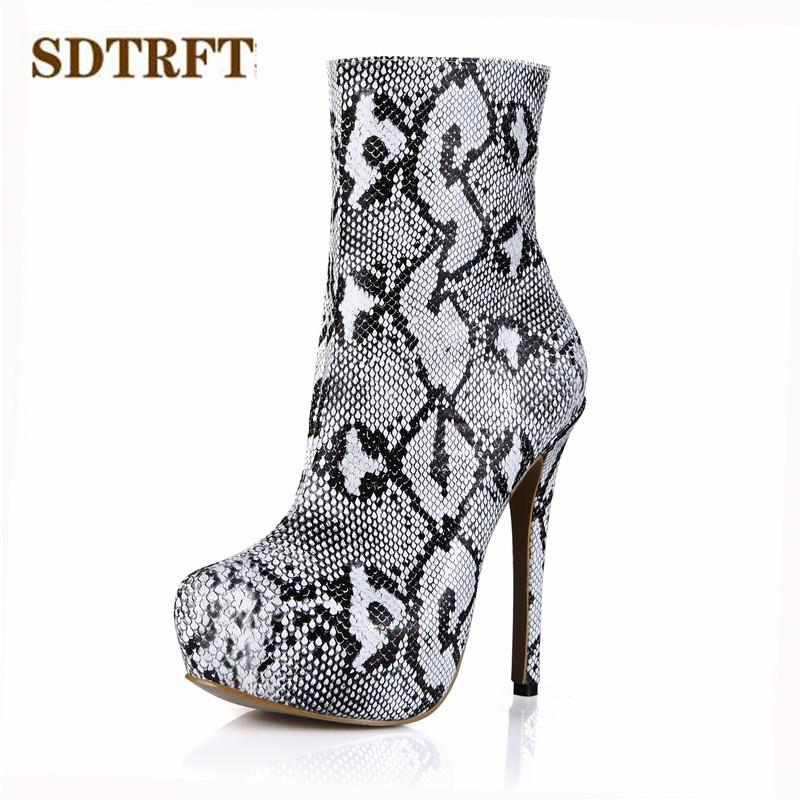 SDTRFT Spring Autumn Fashion platforms botas mujer 14cm thin heels Ankle boots Motorcycle shoes Woman snake print pumps, Black
SDTRFT Spring Autumn Fashion platforms botas mujer 14cm thin heels Ankle boots Motorcycle shoes Woman snake print pumps, Black