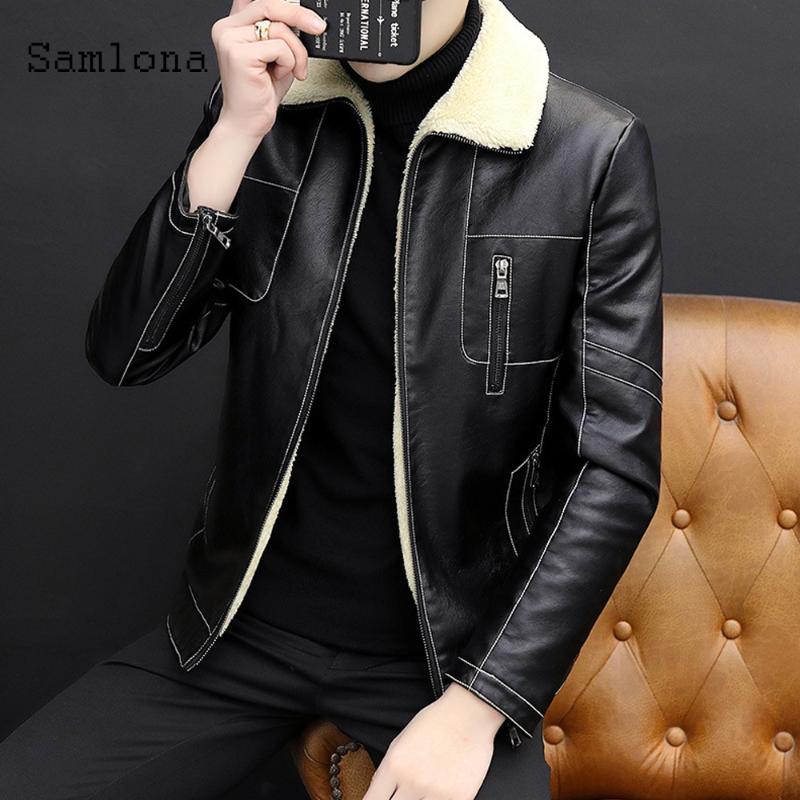 Samlona Mens Pu Leather Jackets Autumn New Kpop Jacket Zipper Lapel Collar Faux Leather Coats Men Clothing Outerwear Plus Velvet, Black
Samlona Mens Pu Leather Jackets Autumn New Kpop Jacket Zipper Lapel Collar Faux Leather Coats Men Clothing Outerwear Plus Velvet, Black