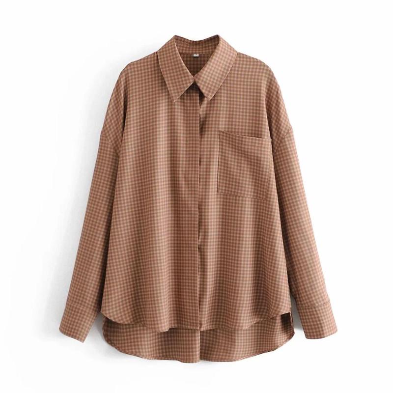 2020 New Women Oversized Check Shirt Long Sleeves Collared Vintage Elegant Retro Chic Woman Blouse Shirt Tops, As picture
2020 New Women Oversized Check Shirt Long Sleeves Collared Vintage Elegant Retro Chic Woman Blouse Shirt Tops, As picture