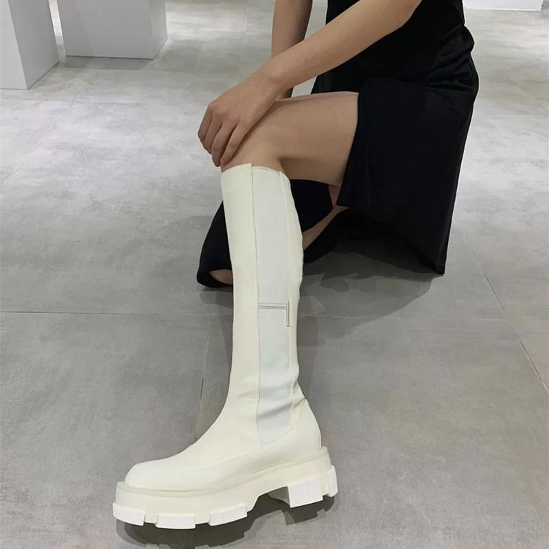 Prova Perfetto White Women's Thigh High Boots Solid Color Genuine Leather Round Toe Slip-on Mid Heel Thick Bottom Casual Shoes, Black short
Prova Perfetto White Women's Thigh High Boots Solid Color Genuine Leather Round Toe Slip-on Mid Heel Thick Bottom Casual Shoes, Black short