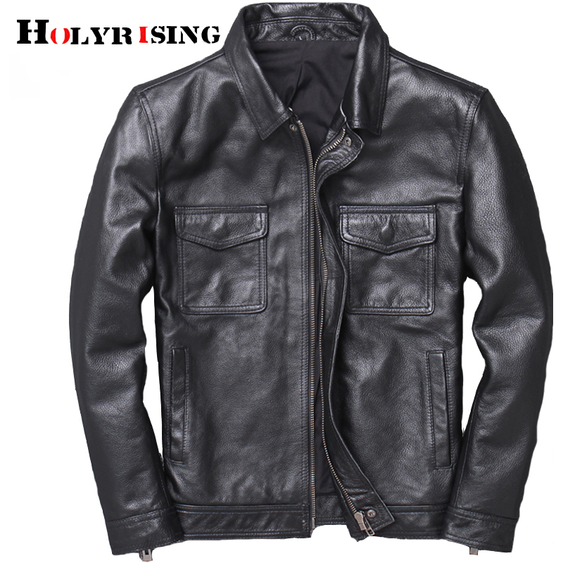 Men Cowhide leather veste cuir homme mens 100% genuine leather jackets biker vintage quality coat blouson cuir homme 19023 201128