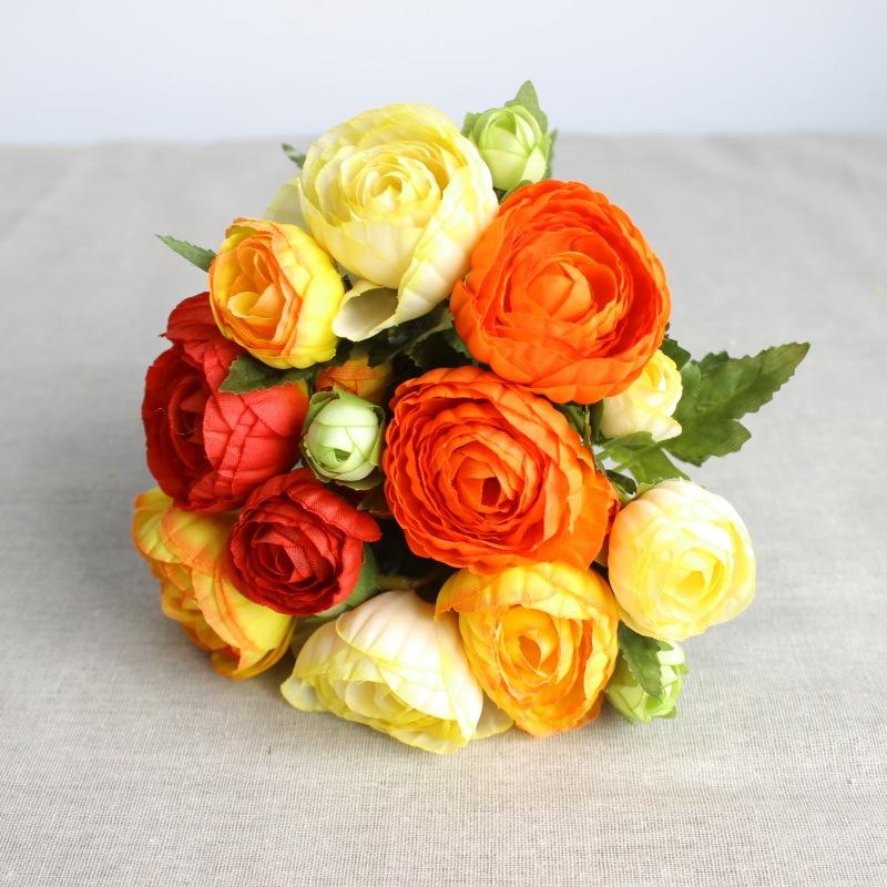 Vivid 10 head Rose bunch ranunculus Bride's wedding flower Silk Artificial Flowers party home gift, Orange
Vivid 10 head Rose bunch ranunculus Bride's wedding flower Silk Artificial Flowers party home gift, Orange