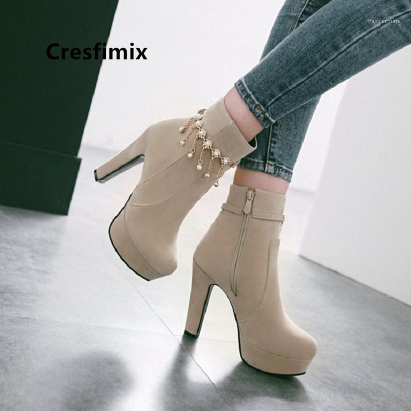 Cresfimix Botas De Mujer Women Cool High Quality Beige High Heel Ankle Boots Female Casual Boots Winter Party Shoes Botas C60911
Cresfimix Botas De Mujer Women Cool High Quality Beige High Heel Ankle Boots Female Casual Boots Winter Party Shoes Botas C60911
