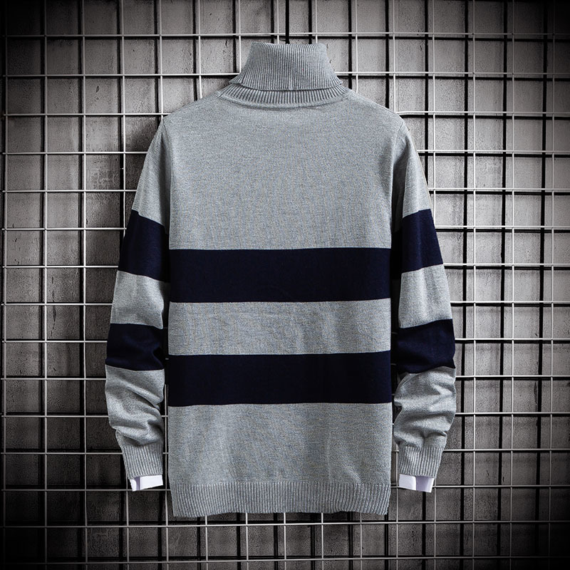 Casual Sweater Men Turtleneck Autumn Winter Slim Sweaters Knitted Pullovers Mens Clothing Warm Stretch Sweater Dropshipping 201022