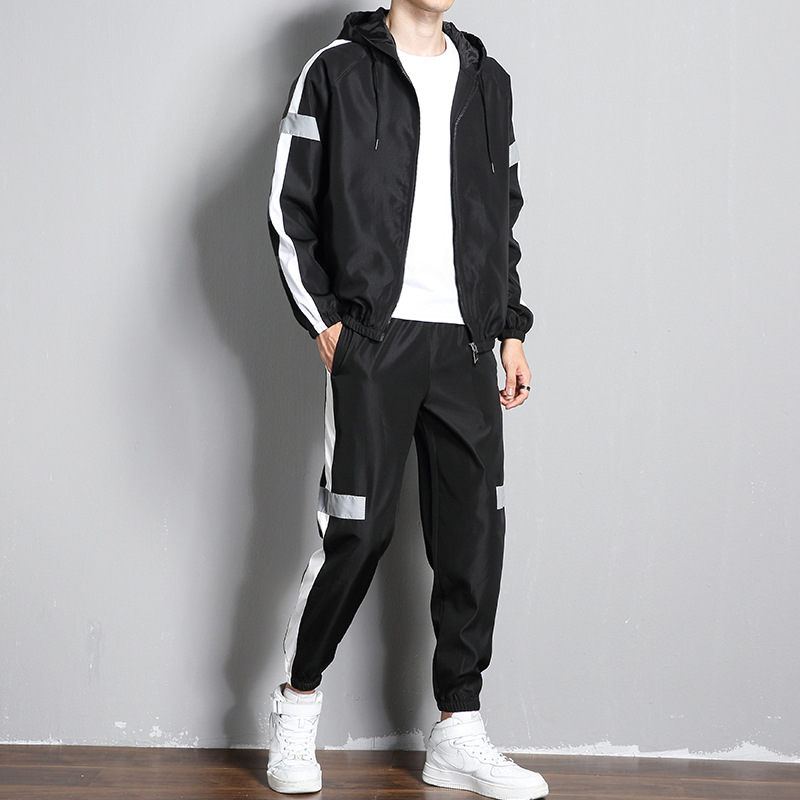Autumn Men Sports Suit 2020 New Style Long Sleeve Trousers Hooded Korean-style Trend Two-Piece Set, White
Autumn Men Sports Suit 2020 New Style Long Sleeve Trousers Hooded Korean-style Trend Two-Piece Set, White